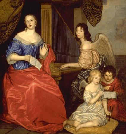 Sir Peter Lely Louise de La Valliere and her children china oil painting image